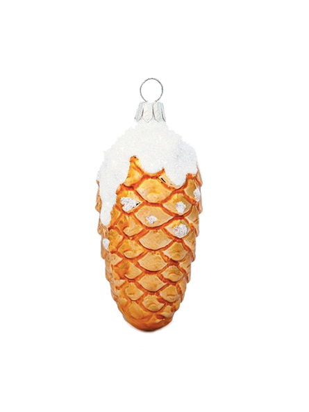 Grande pomme de pin dorée 1 décoration sapin verre soufflé