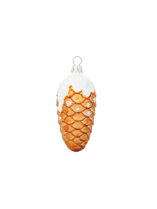 Grande pomme de pin dorée 1 décoration sapin verre soufflé