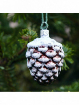Moyenne pomme de pin marron décoration sapin verre soufflé
