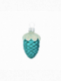 Petite pomme de pin bleue décoration sapin verre soufflé