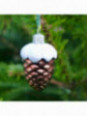 Petite pomme de pin marron décoration sapin verre soufflé