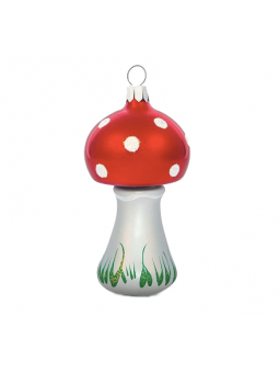 Champignon décoration sapin verre soufflé