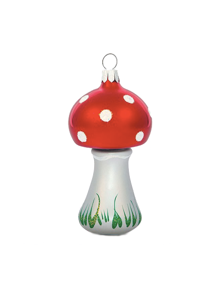 Champignon décoration sapin verre soufflé