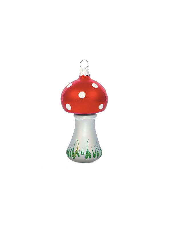 Champignon décoration sapin verre soufflé
