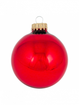 Moyenne boule de Noël rouge verre soufflé