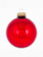 Moyenne boule de Noël rouge verre soufflé