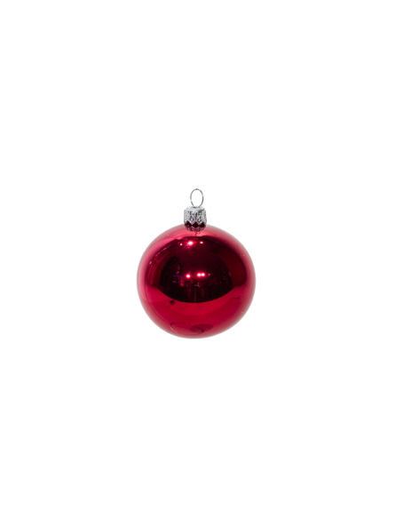 Petite boule de Noël rouge verre soufflé