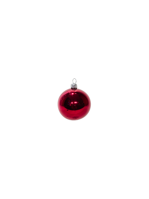 Petite boule de Noël rouge verre soufflé