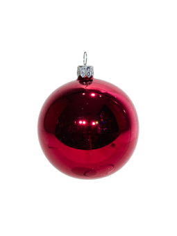 Grande boule de Noël rouge verre soufflé