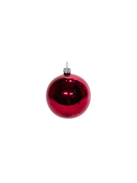 Grande boule de Noël rouge verre soufflé