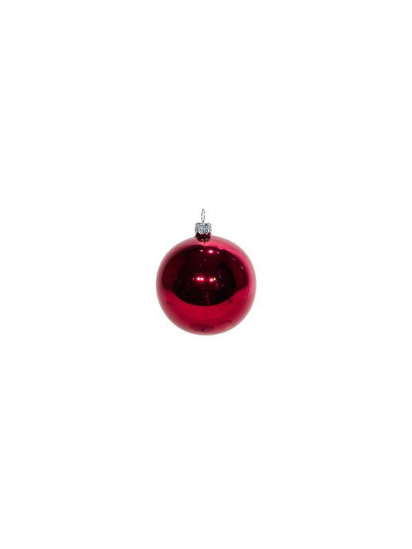 Grande boule de Noël rouge verre soufflé
