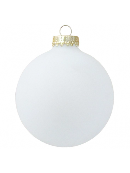 Moyenne boule de Noël givrée verre soufflé