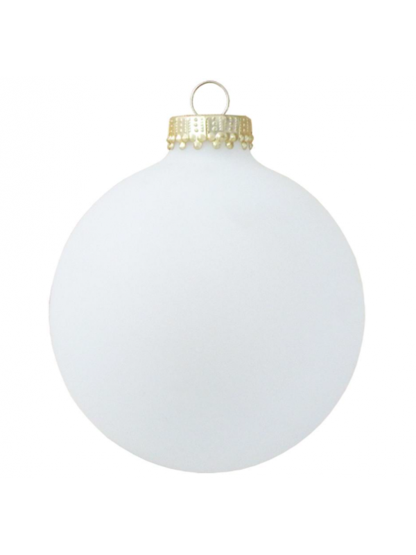 Moyenne boule de Noël givrée verre soufflé