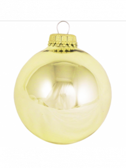 Moyenne boule de Noël dorée verre soufflé