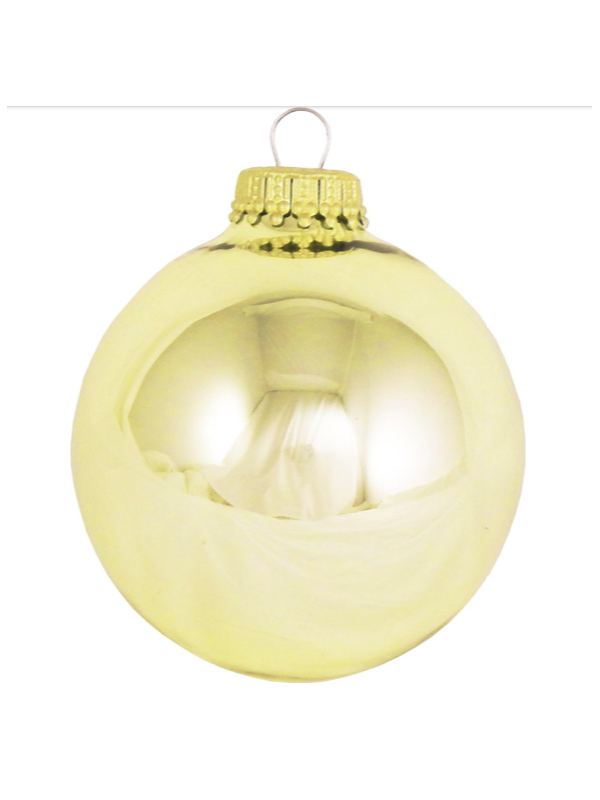 Moyenne boule de Noël dorée verre soufflé