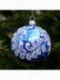 Grande boule de Noël bleue decorée verre soufflé