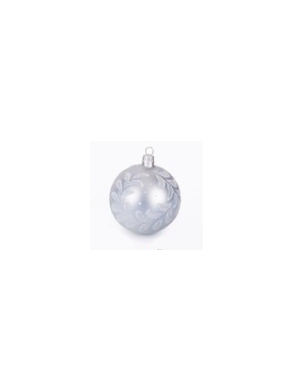 Grande boule de Noël blanche decorée verre soufflé