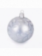 Grande boule de Noël blanche decorée verre soufflé
