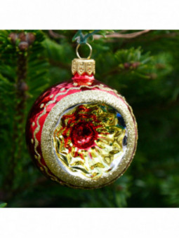 Grande boule lanterne rouge verre soufflé