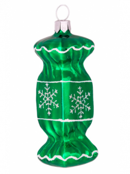 Cracker vert décoration sapin verre soufflé
