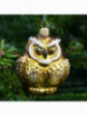 Hiboux doré décoration sapin verre soufflé