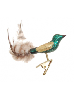 Oiseau à clipser décoration sapin verre soufflé