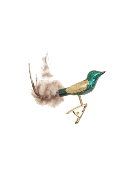 Oiseau à clipser décoration sapin verre soufflé