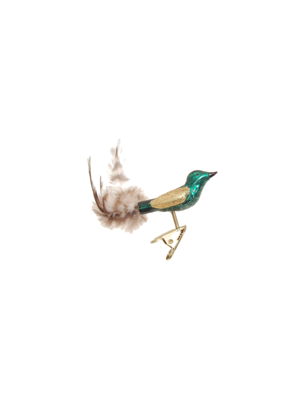 Oiseau à clipser décoration sapin verre soufflé