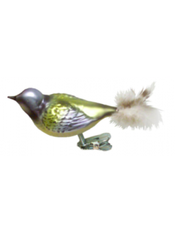 Grand oiseau coloré à clipser décoration sapin verre soufflé
