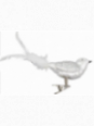 Grand oiseau argenté à clipser décoration sapin verre soufflé