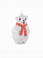 Ours blanc avec écharpe décoration sapin verre soufflé