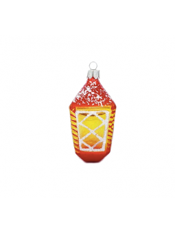 Lanterne décoration sapin verre soufflé