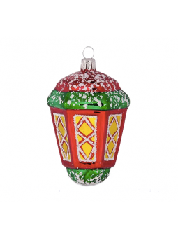 Grande lanterne décoration sapin verre soufflé