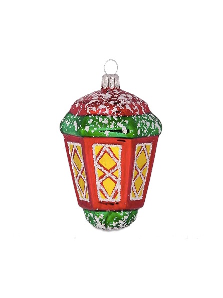 Grande lanterne décoration sapin verre soufflé