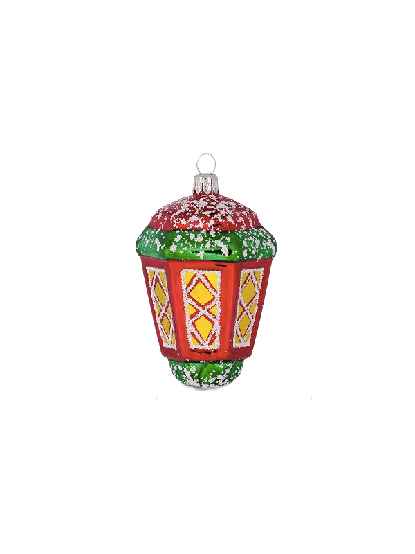 Grande lanterne décoration sapin verre soufflé