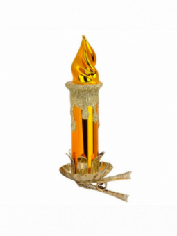 Bougie dorée décoration sapin verre soufflé