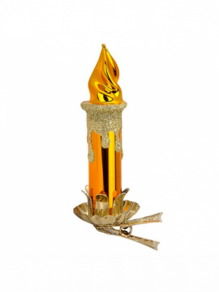 Bougie dorée décoration sapin verre soufflé