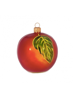 Pomme rouge décoration sapin verre soufflé