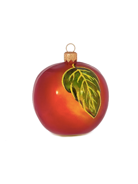 Pomme rouge décoration sapin verre soufflé