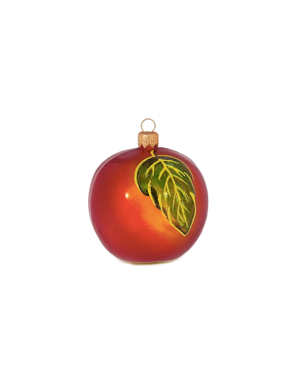 Pomme rouge décoration sapin verre soufflé
