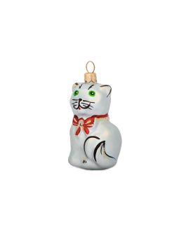 Chat décoration sapin verre soufflé