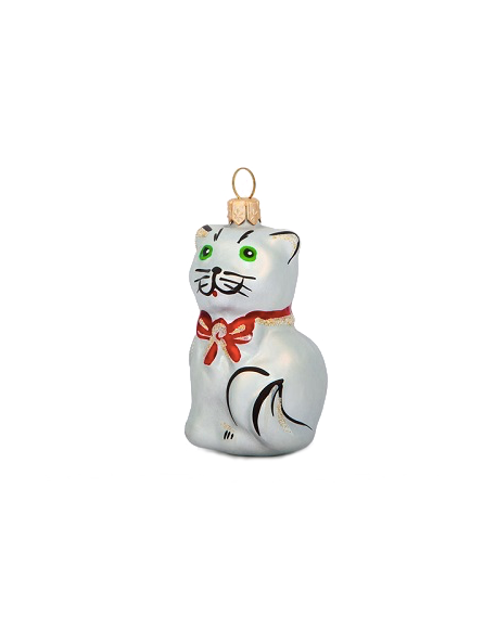 Chat décoration sapin verre soufflé