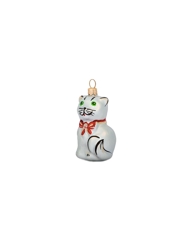 Chat décoration sapin verre soufflé