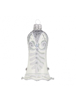 Cloche cristal blanche décoration sapin verre soufflé
