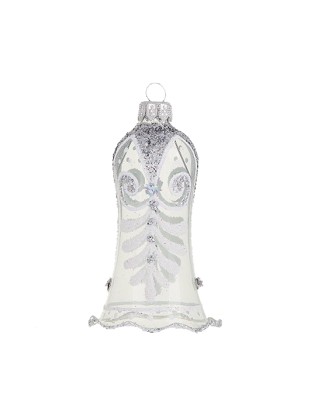 Cloche cristal blanche décoration sapin verre soufflé