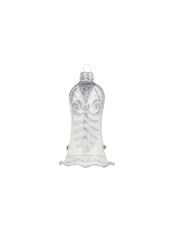 Cloche cristal blanche décoration sapin verre soufflé
