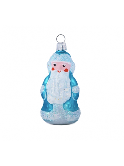 Père-Noël bleu décoration sapin verre soufflé
