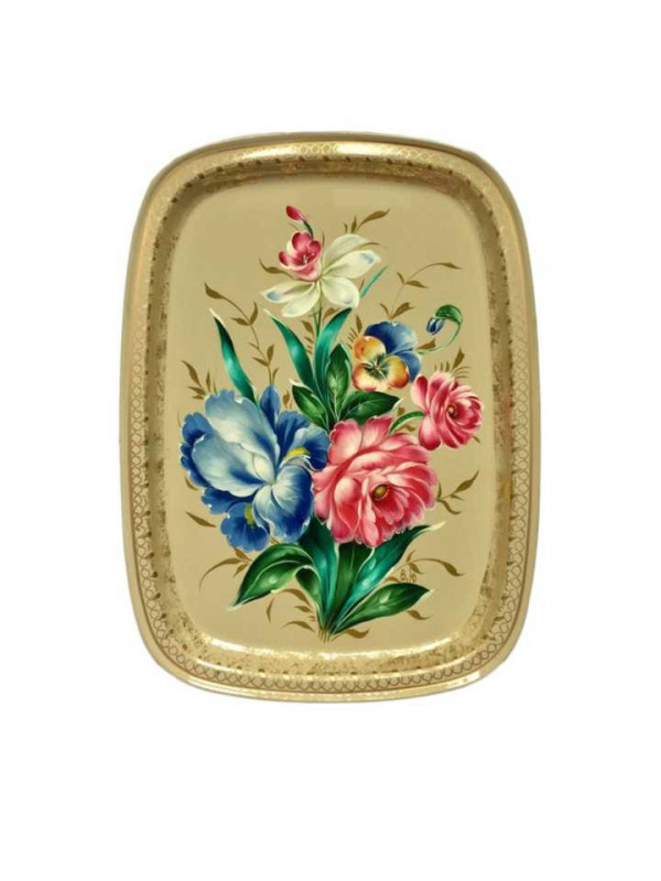 Plateau beige Bouquet d’iris