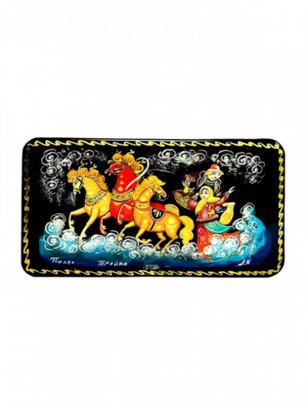 Coffret Palekh Couple dans un traîneau russe