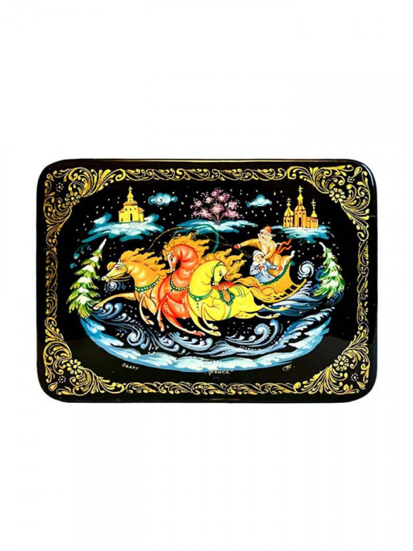 Coffret Palekh Balade en traîneau traditionnel troïka